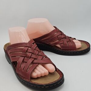 Clarks lexi red leather sandals size 10m